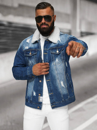 Mėlyna vyriška džinso šerpas striukė OZONEE NB/MJ502BZ