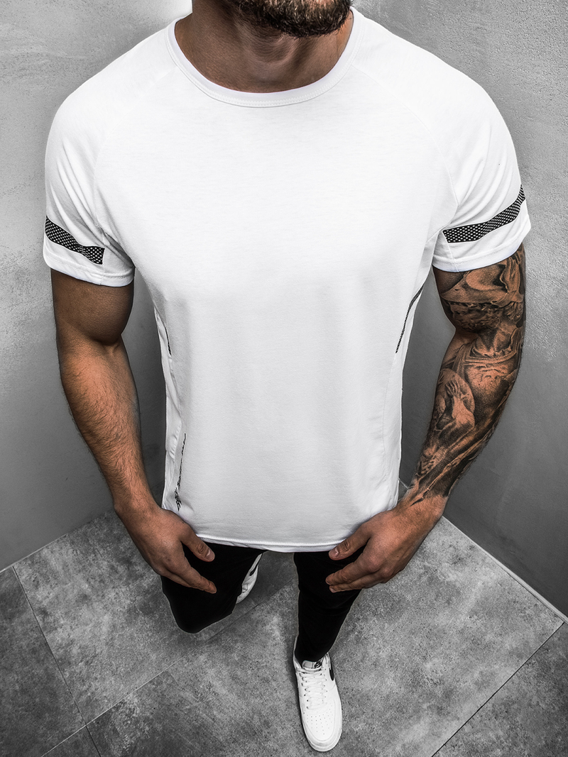 Balti vyriški marškinėliai OZONEE JS/S150/1