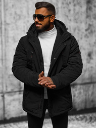 Juodi vyriška žieminė striukė OZONEE JS/5M718/392