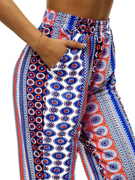 Mėlyniai/oranžinė moteriškos kelnės OZONEE JS/1017/B69