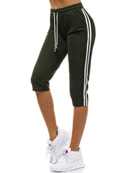 Rusvai žalsvos moteriškos trumpos sportinės kelnės OZONEE JS/1021/D7