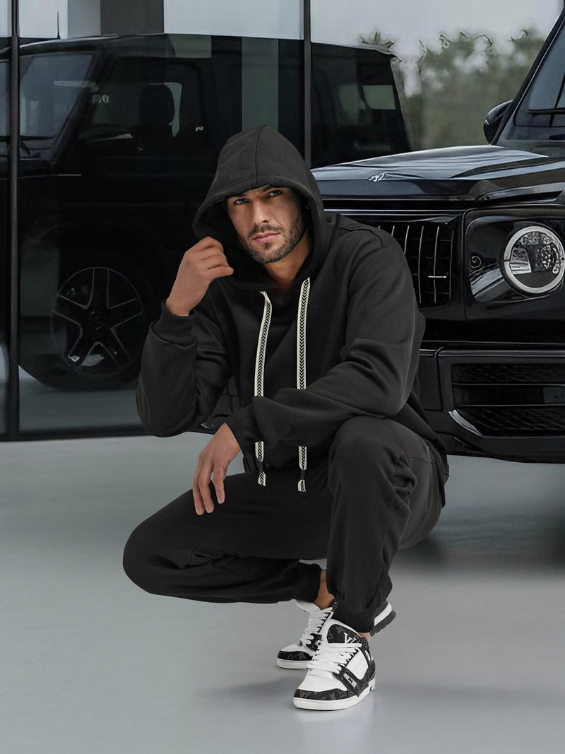 Juodas vyriškas sportinis kostiumas OZONEE O/3C582AB