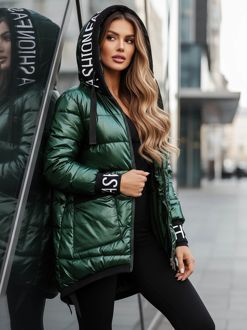 Žalia moteriška striukė OZONEE JS/5M3188/238Z