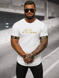 Balta ir auksinė vyriški marškinėliai OZONEE O/T7578