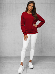 Tamsiai-raudonas moteriškas džemperis OZONEE JS/W01Z