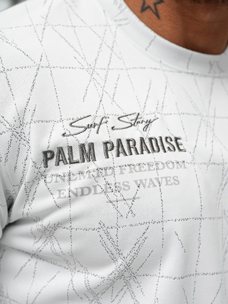 Baltas vyriški marškinėliai OZONEE O/QQ1530