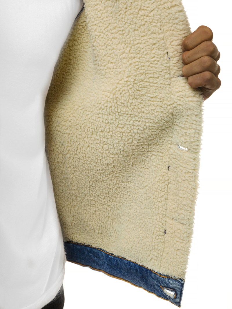 Šviesiai-mėlyna vyriška džinso striukė OZONEE BN/5938