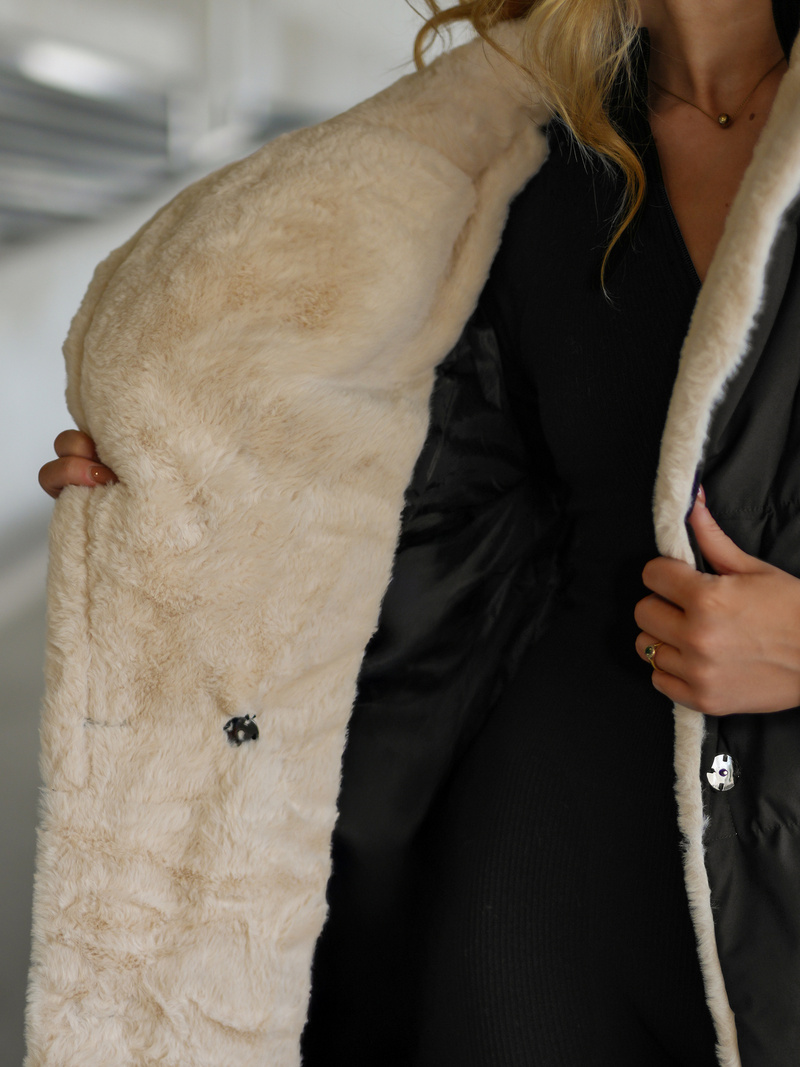 Juodai-baltas moteriška striukė OZONEE JS/16M9168/392B