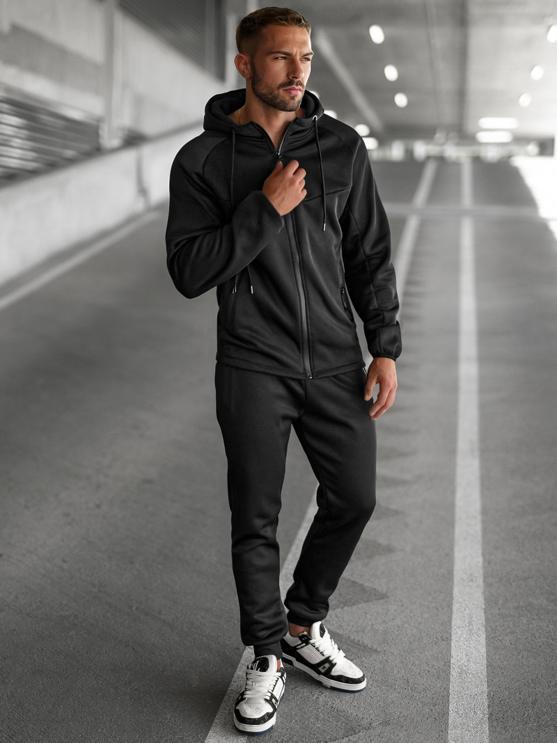 Juodas vyriškas sportinis kostiumas OZONEE JS/8C1967/3