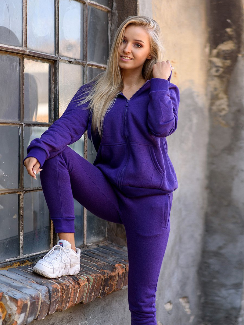 Violetinės moteriškos sportinės kelnės OZONEE JS/CK01/30