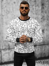 Baltas vyriškas džemperis OZONEE JS/8B1136/1