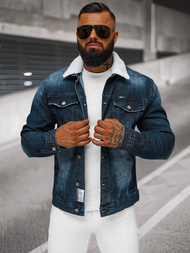 Tamsiai-mėlyna vyriška džinso šerpas striukė OZONEE NB/MJ516BSZ