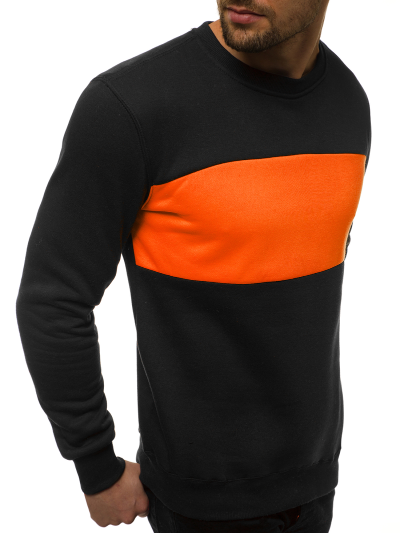Juodai-Oranžinis vyriškas džemperis OZONEE JS/2010