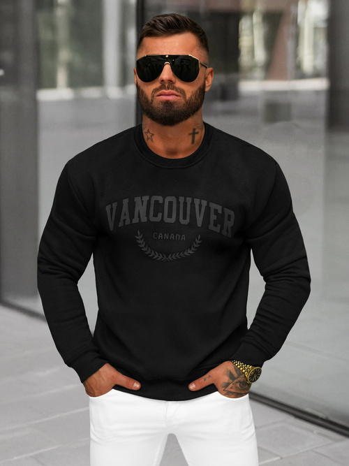 Juodas vyriškas džemperis OZONEE JS/8B1363/3