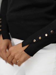 Juodas moteriškas megztinis OZONEE JS/8004/9