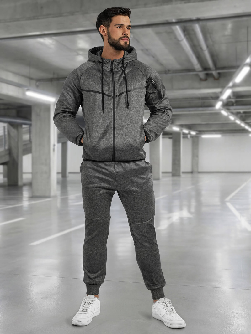 Grafitinis vyriškas sportinis kostiumas OZONEE JS/8C1966/5