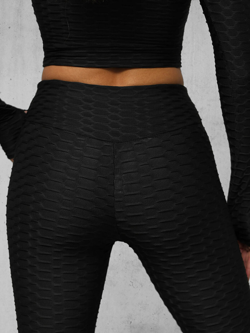 Juodas moteriškas sportinis dviejų dalių kostiumas OZONEE O/22060Z