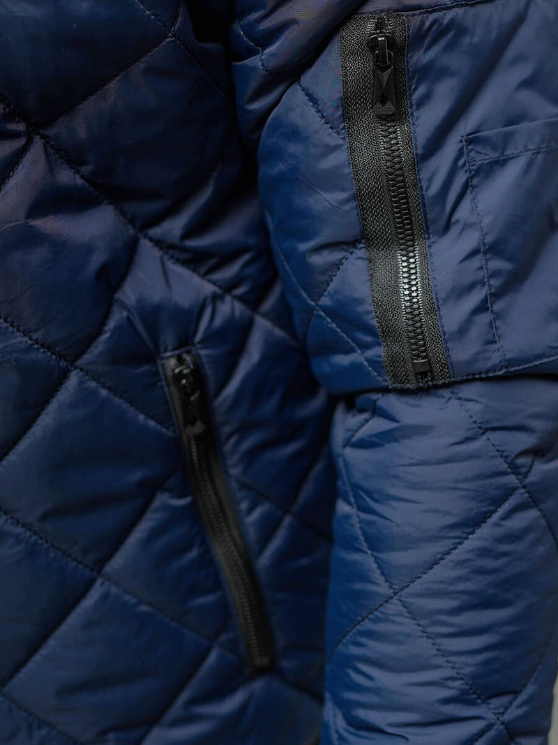 Tamsiai mėlyna vyriška striukė OZONEE JS/8M986/215