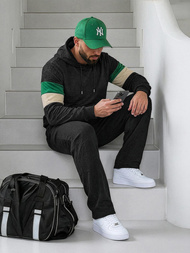 Juoda vyriškas džemperis su gobtuvu OZONEE JS/3B578