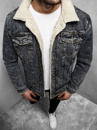 Grafitinė vyriška džinso striukė OZONEE JB/JP1109Z