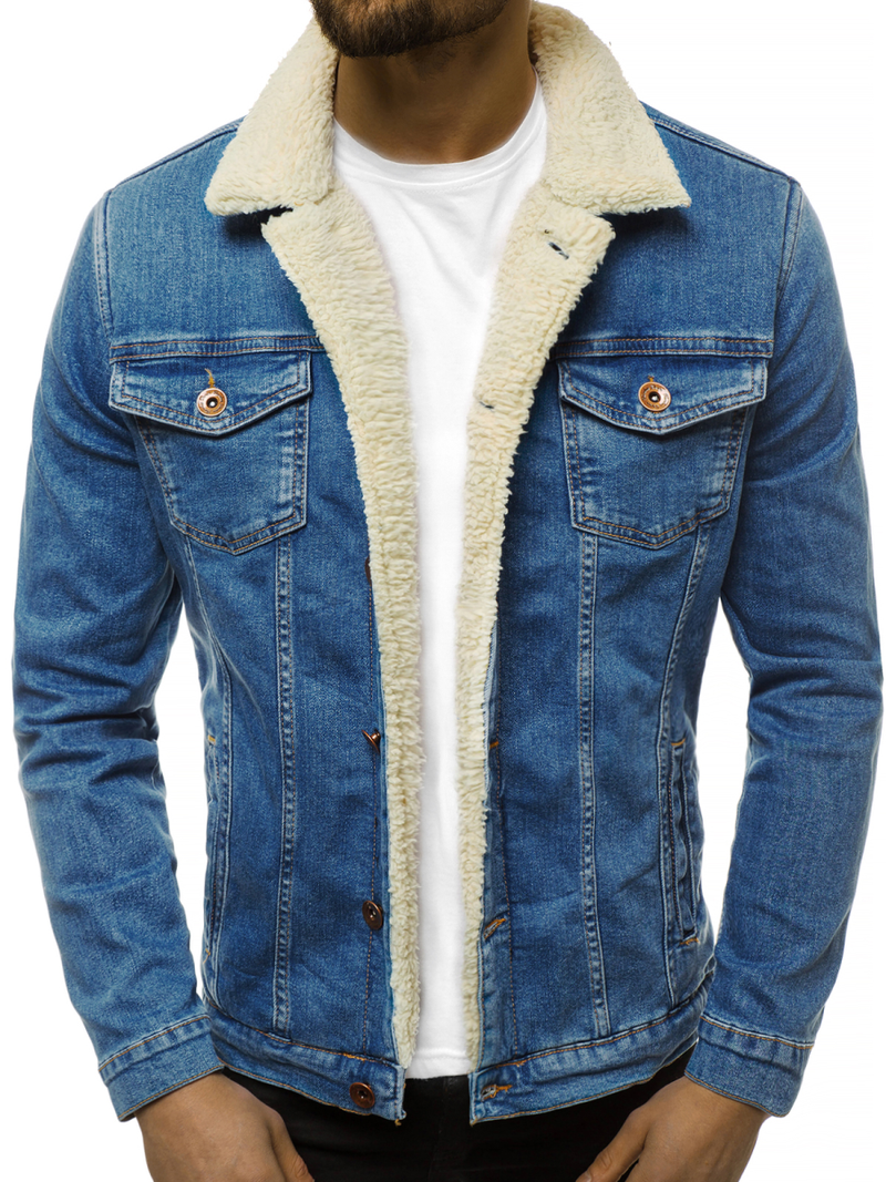 Šviesiai-mėlyna vyriška džinso striukė OZONEE BN/5938