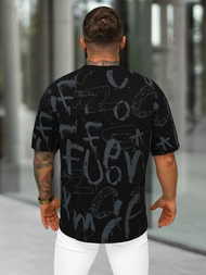 Juodi vyriški marškinėliai OZONEE O/YN2/621