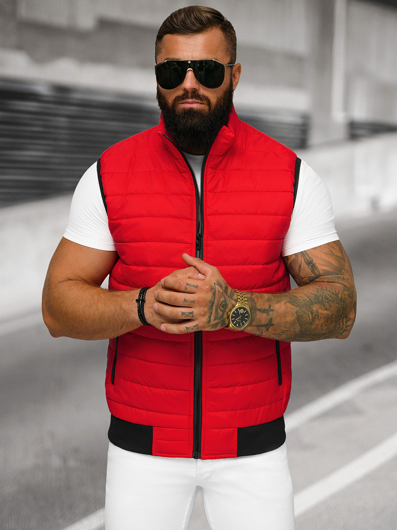 Raudona vyriška liemenė OZONEE JS/MY77Z