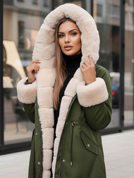 Žalia moteriška žieminė striukė OZONEE JS/M763/136Z