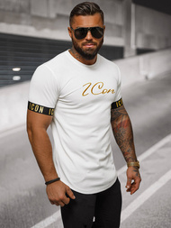 Balta ir auksinė vyriški marškinėliai OZONEE O/T7578