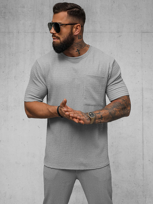 Pilkas vyriški marškinėliai OZONEE O/Y960T