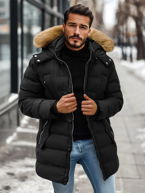 Juodi vyriška žieminė striukė OZONEE JS/5M3122/392Z