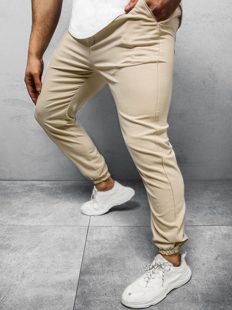 Smėlinės vyriškos chino jogger kelnės OZONEE DJ/5539