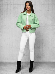 Mėtinė Moteriška Odinė Striukė OZONEE O/G116Z