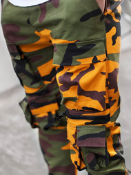 Geltonai-Rusvai žalsvos vyriškos chino jogger stiliaus kelnės OZONEE G/2787