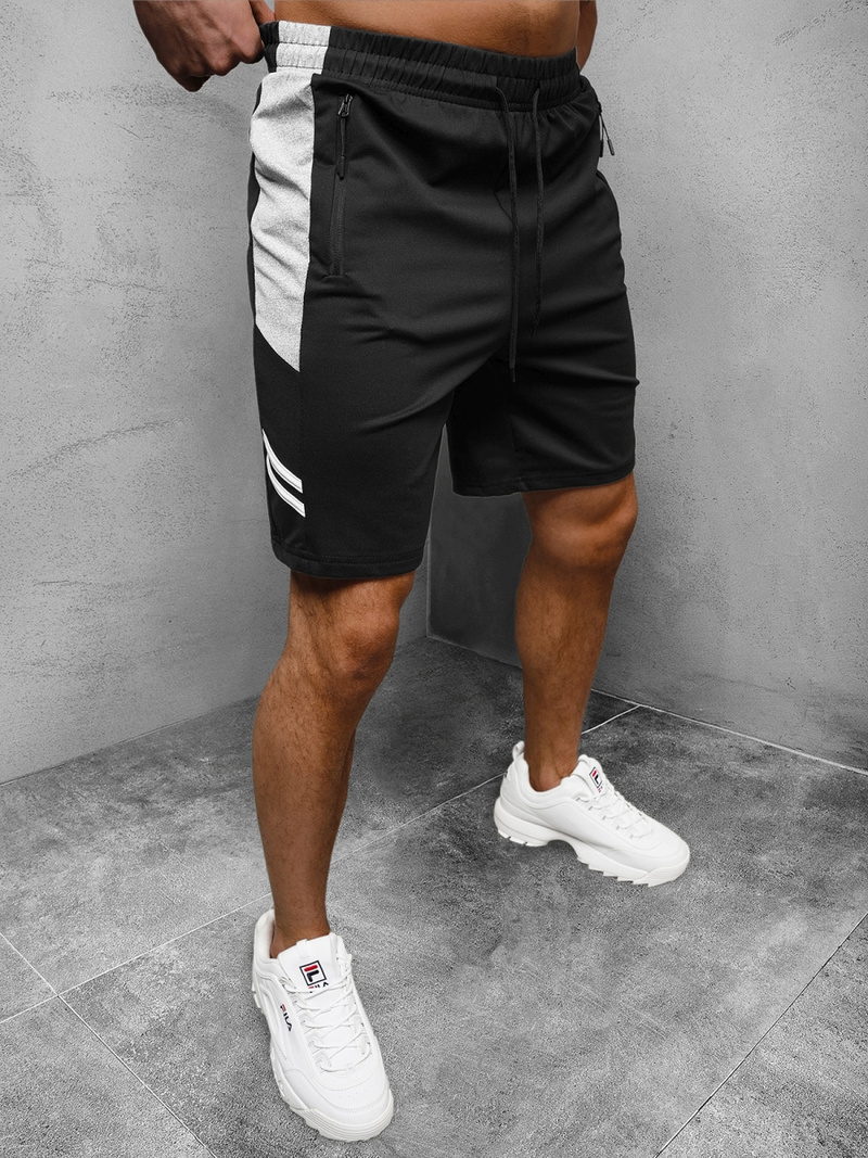 Juodi vyriški sportiniai šortai OZONEE JS/68022