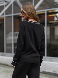 Juodas moteriškas sportinis dviejų dalių kostiumas OZONEE JS/26C8802/3