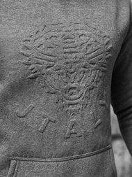 Grafitinis vyriškas džemperis su gobtuvu OZONEE NB/MF2012