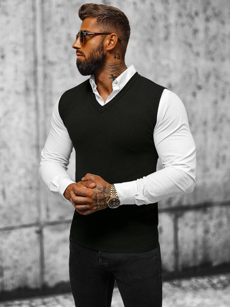 Tamsiai vyriškas megztinis OZONEE NB/MM6005/4Z