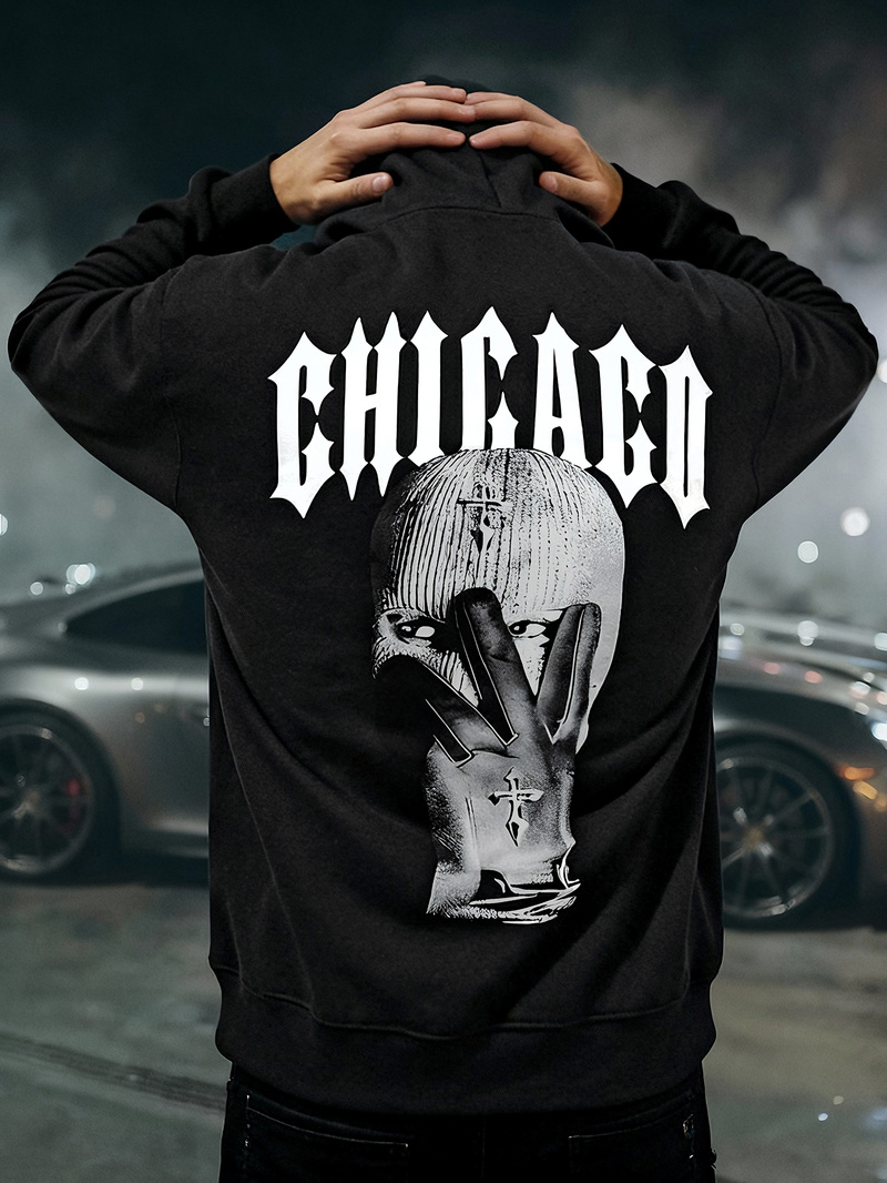 Juoda vyriškas džemperis su gobtuvu OZONEE JS/21B1903/3