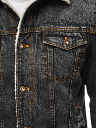 Grafitinė vyriška džinso striukė OZONEE JB/JP1109Z