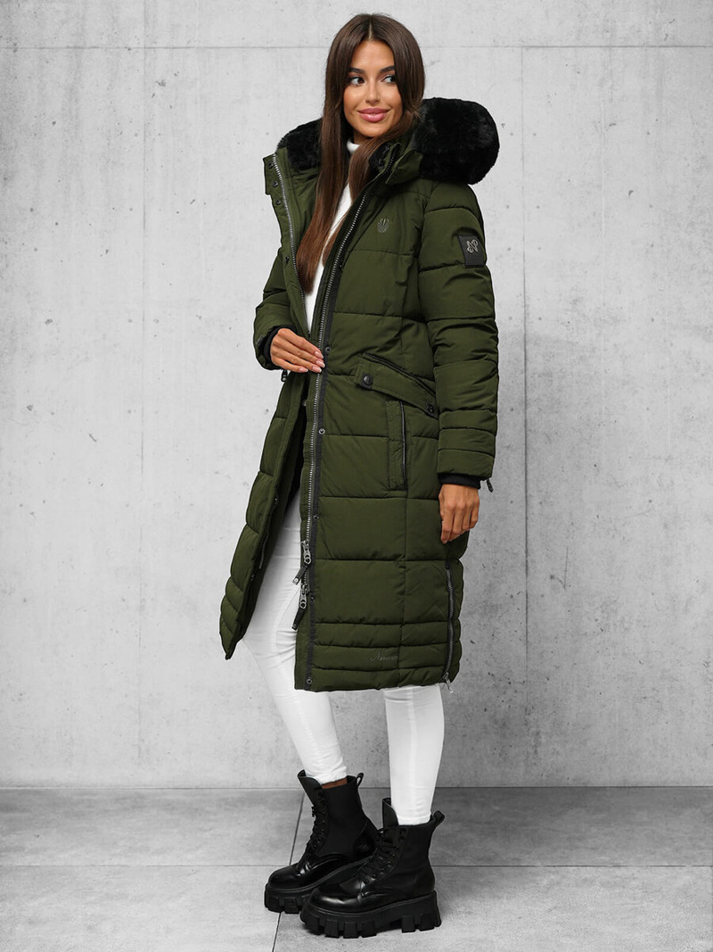 Rusvai žalsva moteriška striukė OZONEE O/W377