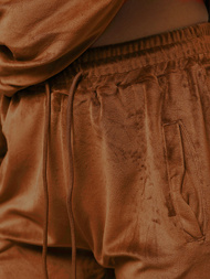 Ruda moteriškas veliūrinis sportinis kostiumas OZONEE O/8C1175/33Z