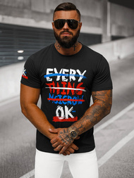 Juodi vyriški marškinėliai OZONEE O/8T1266/3