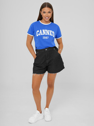 Mėlynas moteriški marškinėliai OZONEE JS/R62184