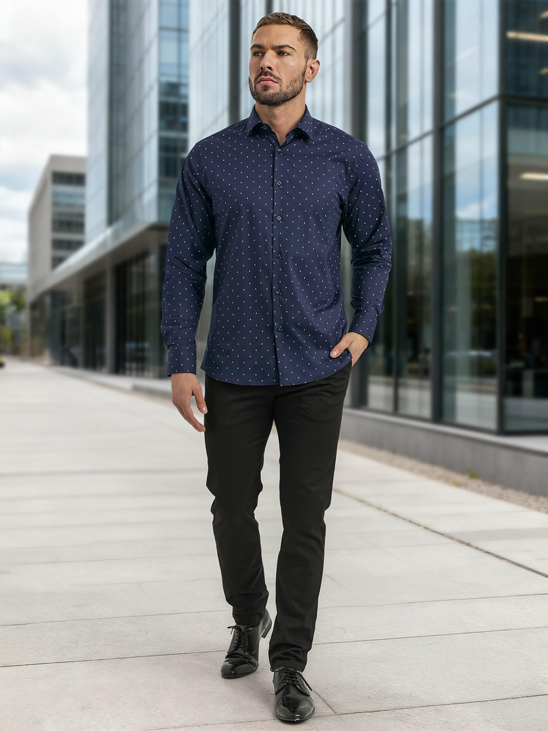 Granatinė vyriški marškiniai OZONEE V/V181