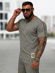 Tamsiai-pilkas vyriškas trumpas sportinio kostiumo komplektas OZONEE O/QQ1608AB