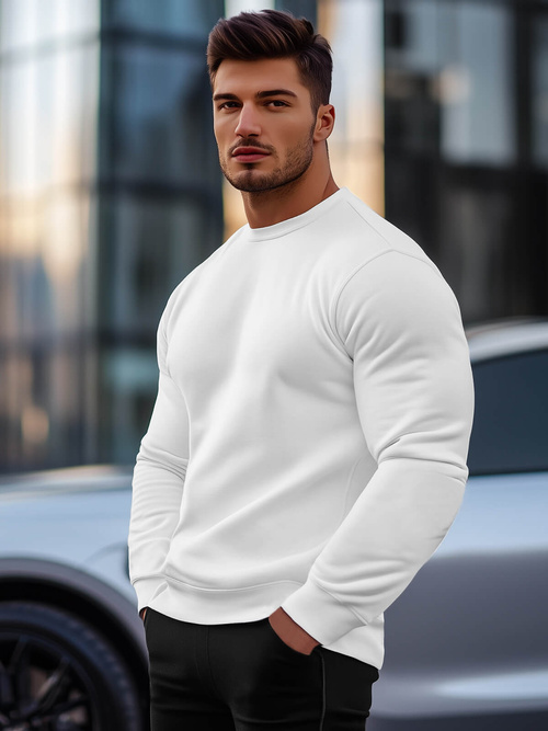 Baltas vyriškas džemperis OZONEE JS/2001-10Z