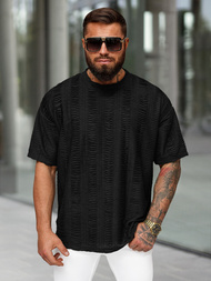 Juodi vyriški marškinėliai OZONEE O/B1149