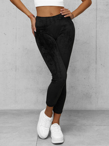 Juodos moteriškos veliūrinis sportinės kelnės OZONEE JS/92K521/3