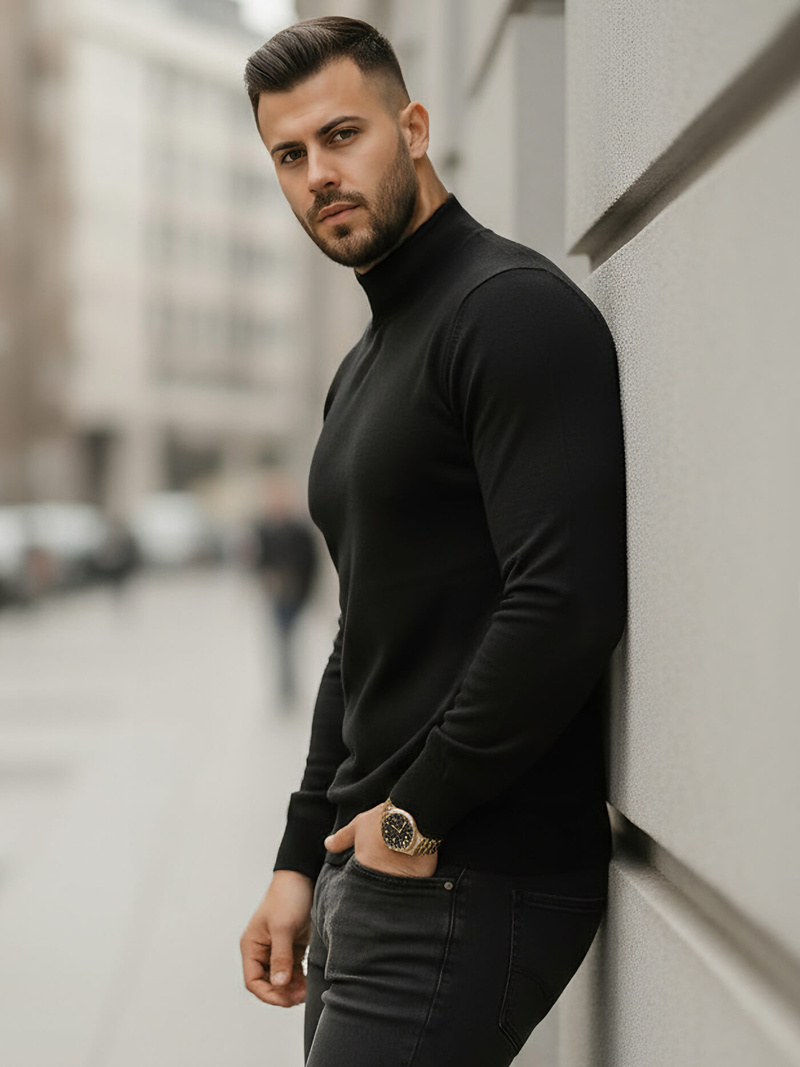 Tamsiai raudonas vyriškas megztinis OZONEE V/V24503